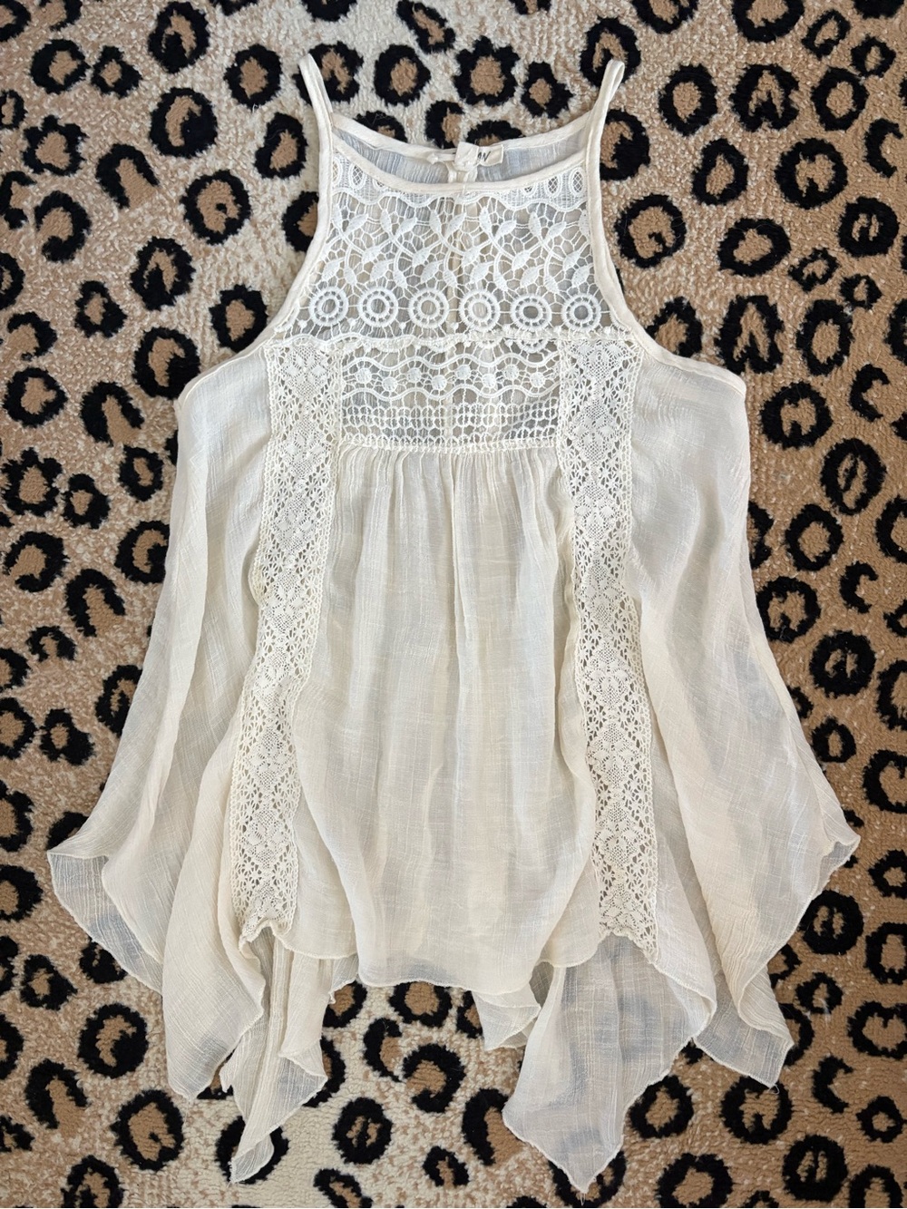 Fairy Hem Linen Boho Lace Tank Top